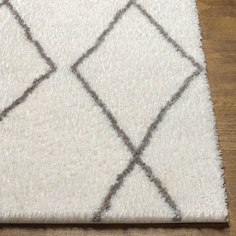 Livabliss Casual Cloudy Shag Diamond Area Rug