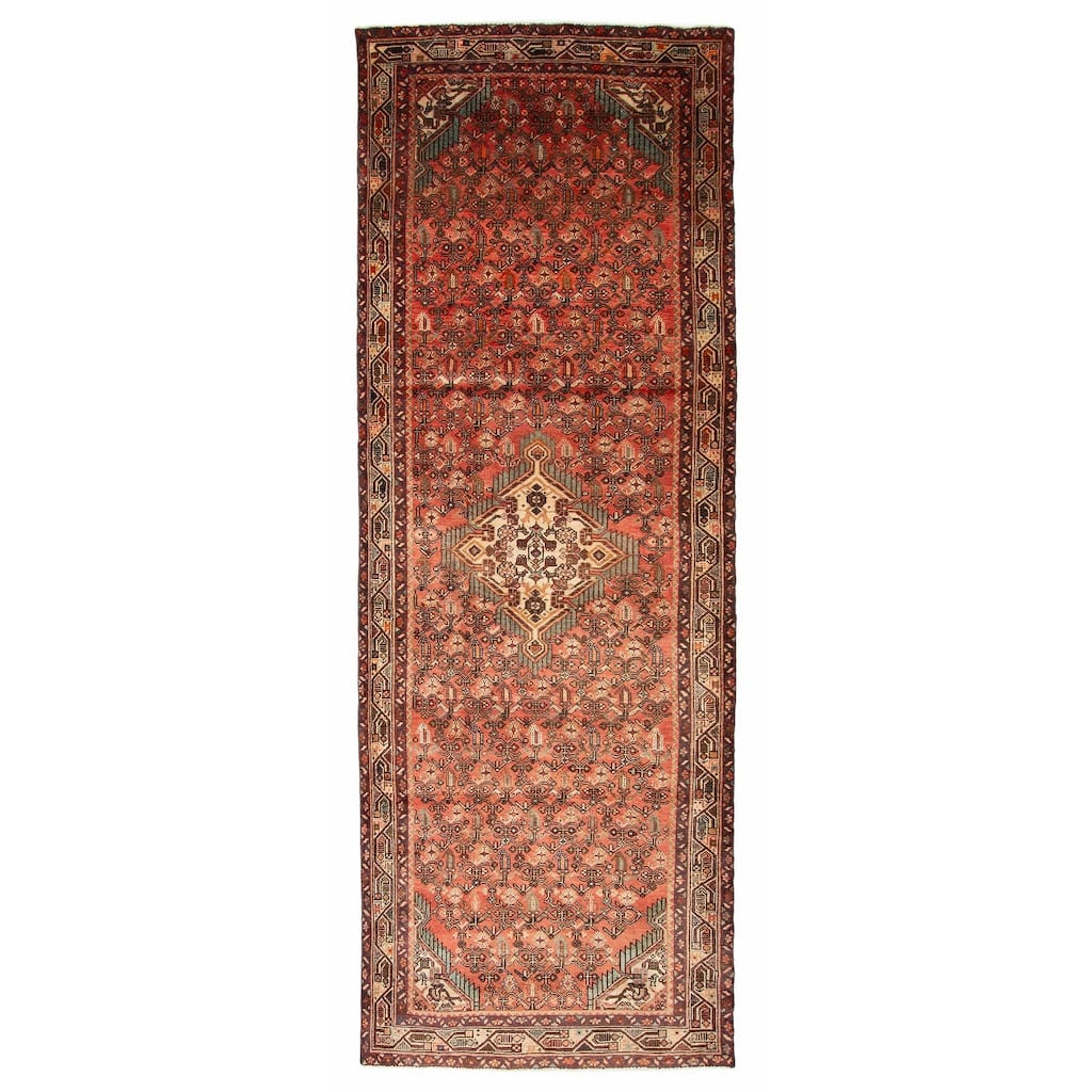 ECARPETGALLERY Hand-knotted Andelz Red Wool Rug - 4' x 11' 5"