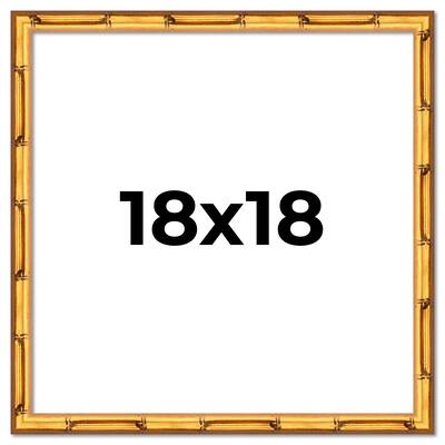18x18 Frame Gold Bamboo Picture Frame - Modern Photo Frame Includes UV