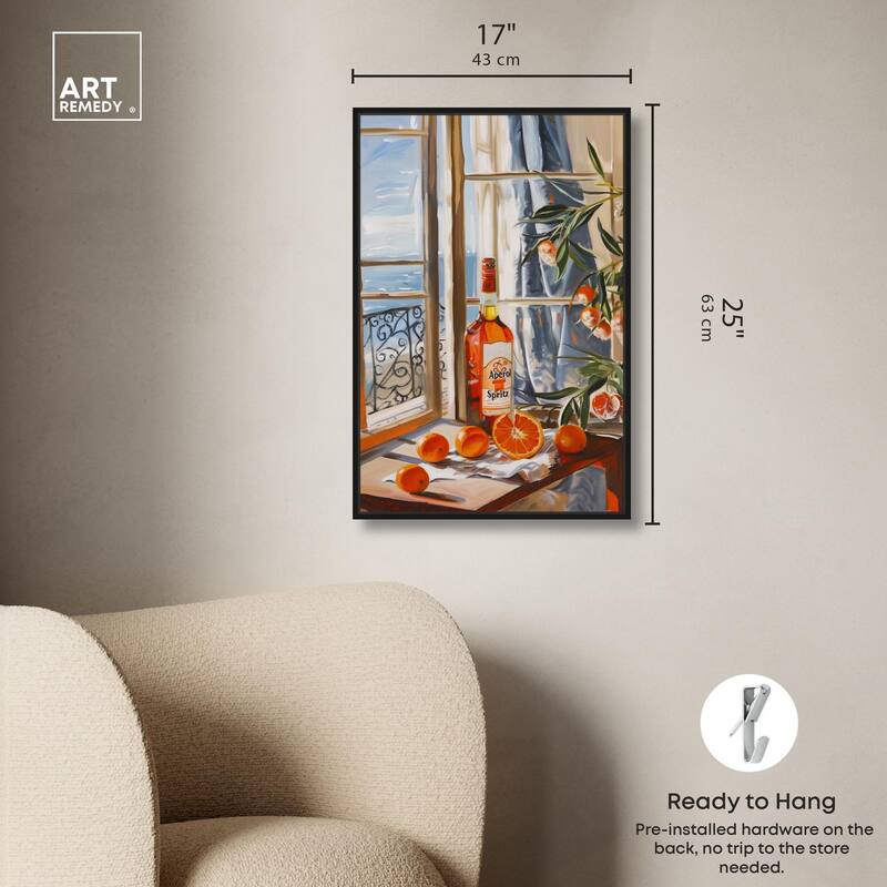 Orange Aperol by the Sea Canvas by Art Remedy