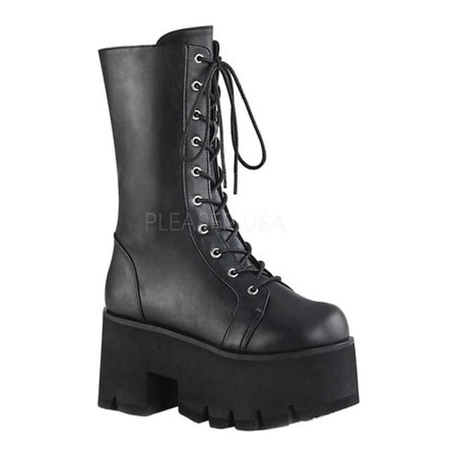 womens black platform boots