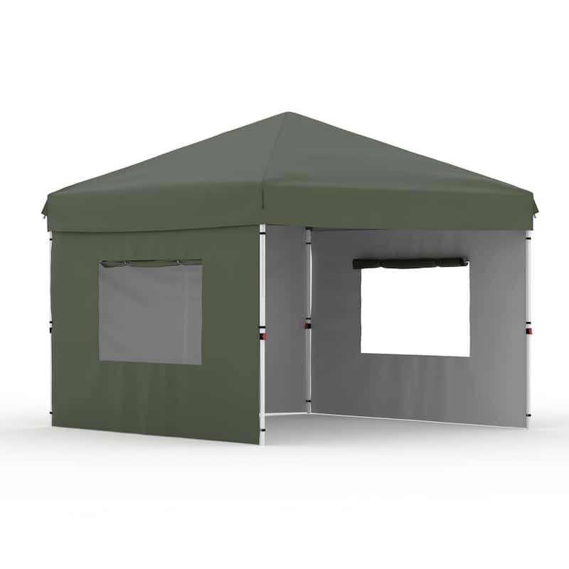10x10 Feet Instant Pop-Up Canopy Tent, 3 Detachable Sidewalls - 10*10Ft - Gray