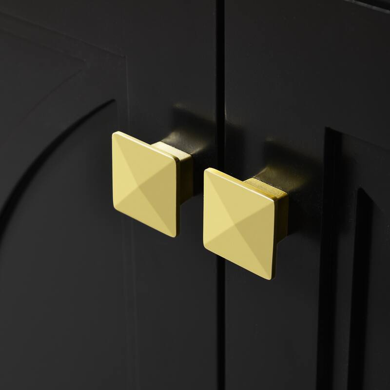 60 Inch Bathroom Vanity Set with Ceramic Sink, Modern Freestanding Storage Cabinet with Gold Handles and Soft Close Doors