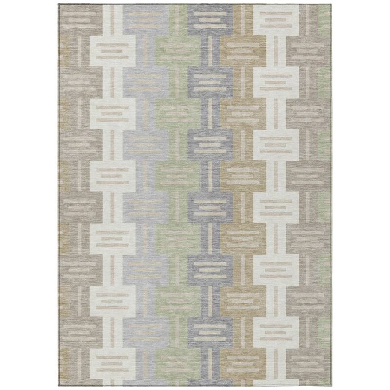 Machine Washable Indoor/ Outdoor Modern Wamego Chantille Rug