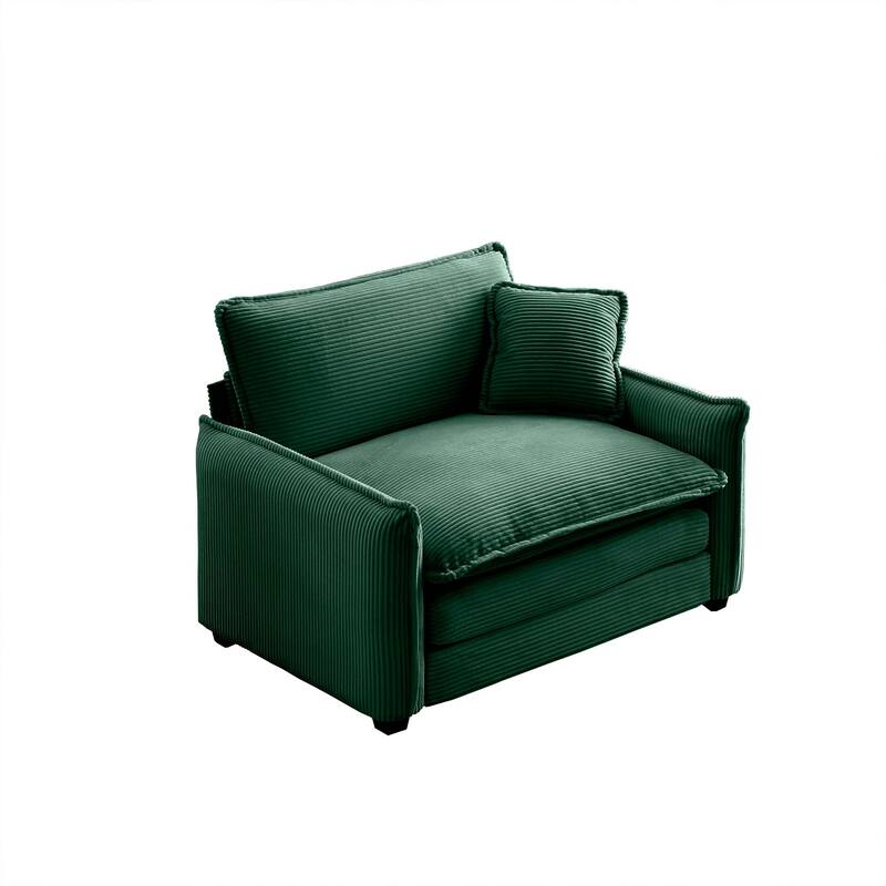 Livingroom Corduroy Single Deep Seat Sofa Chair with Pillow