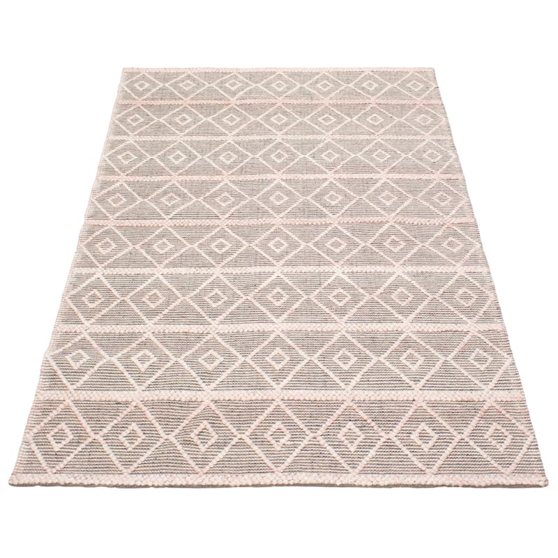 ECARPETGALLERY Braid weave Sienna Pink Wool Rug - 4'11 x 8'1