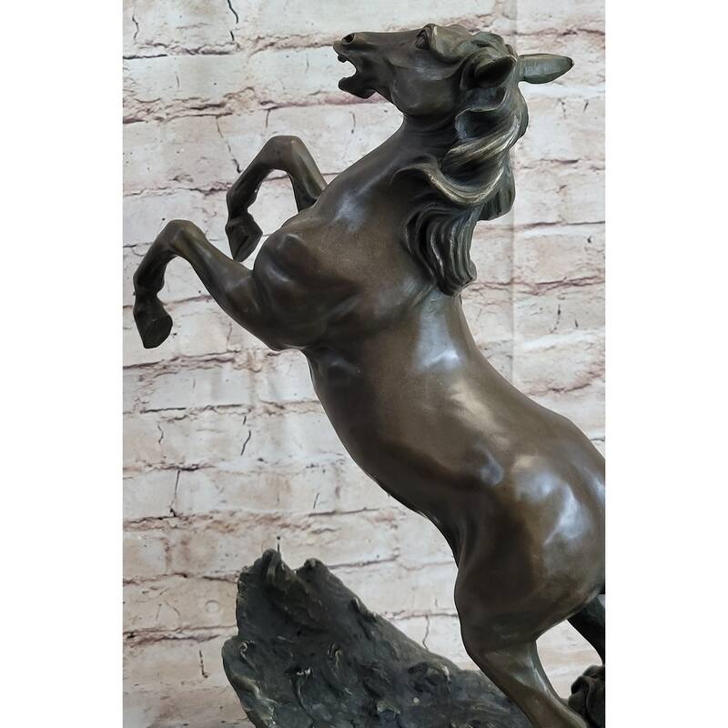 Rearing Horse On Hind Legs Bronze Sculpture Statue Equestrian Pj Mene Art Decor