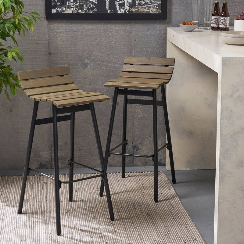 Pepperwood Wooden Barstool (Set of 2) by Christopher Knight Home