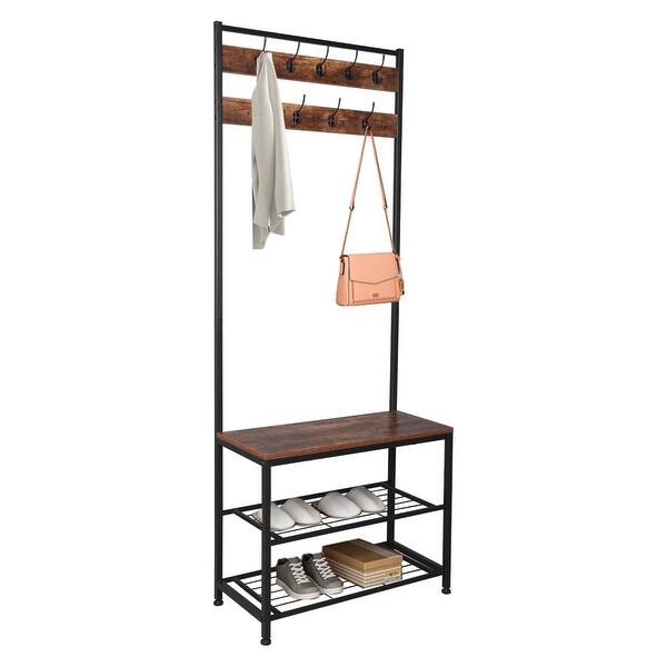 Shop Industrial Style Coat Rack Hall Tree Entryway Shoe Bench Accent Furniture On Sale Overstock 31481232