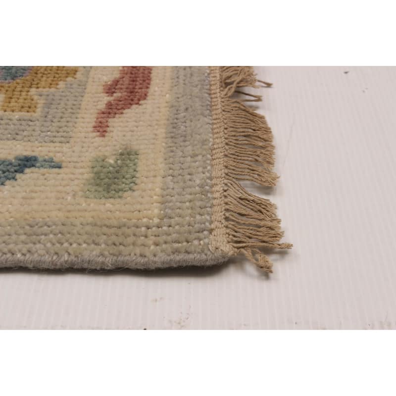 ECARPETGALLERY Hand-knotted Modern Oushak Light Grey Wool Rug - 7'11 x 10'1