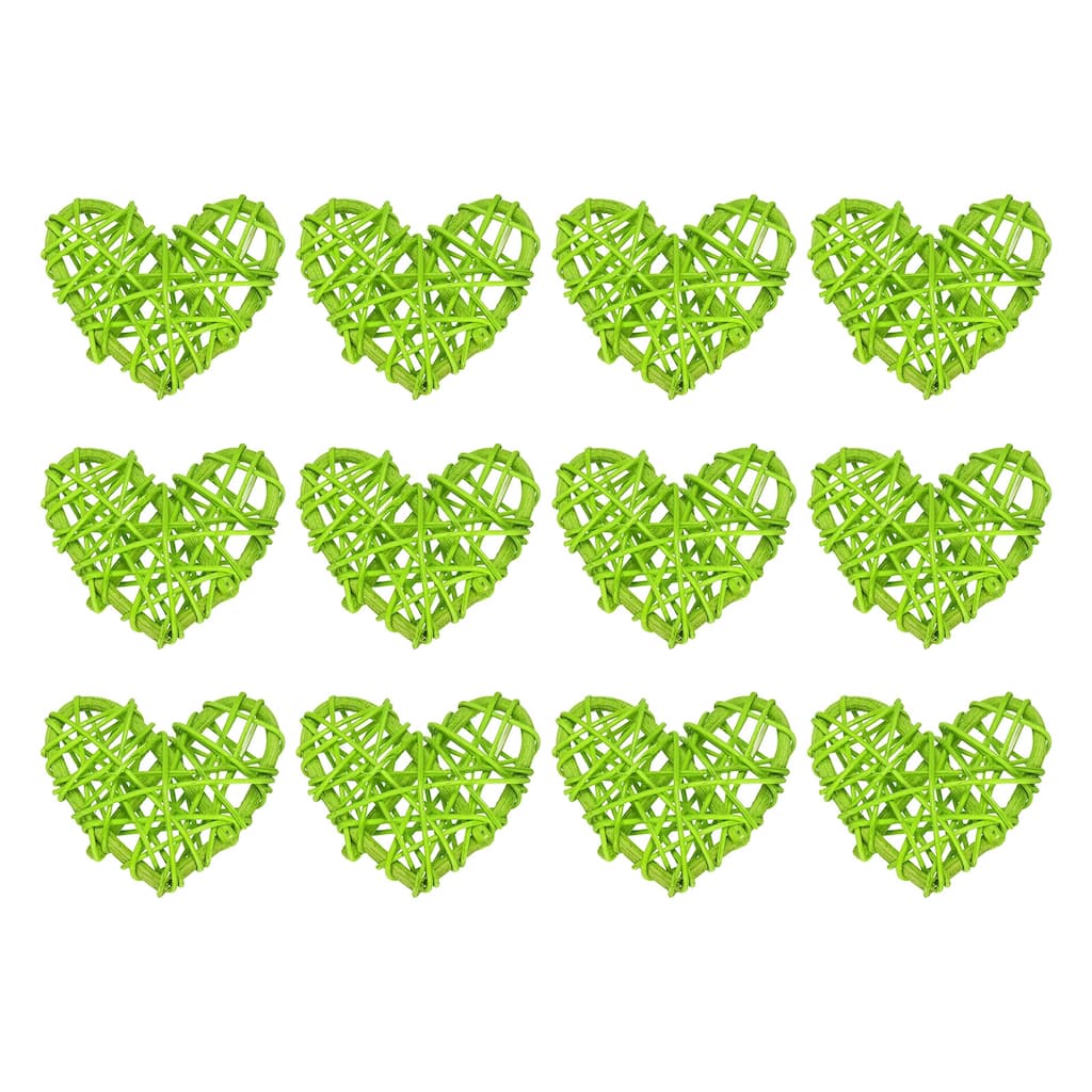 12Pcs Heart Rattan Ball Vase Filler Home Decoration 2.36 in
