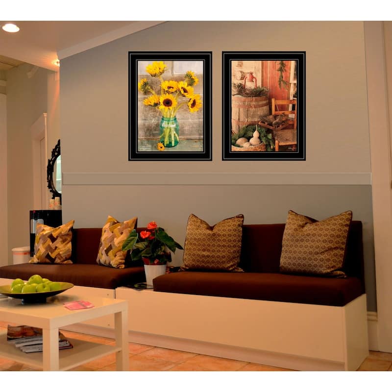 TrendyDecor4U Contemporary "Vintage Country & Sunflowers" 2-Piece Vignette by Anthony Smith