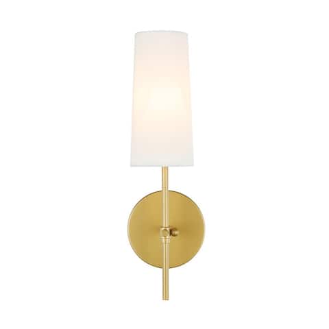 Mel 1 light Brass and White shade wall sconce - One Size