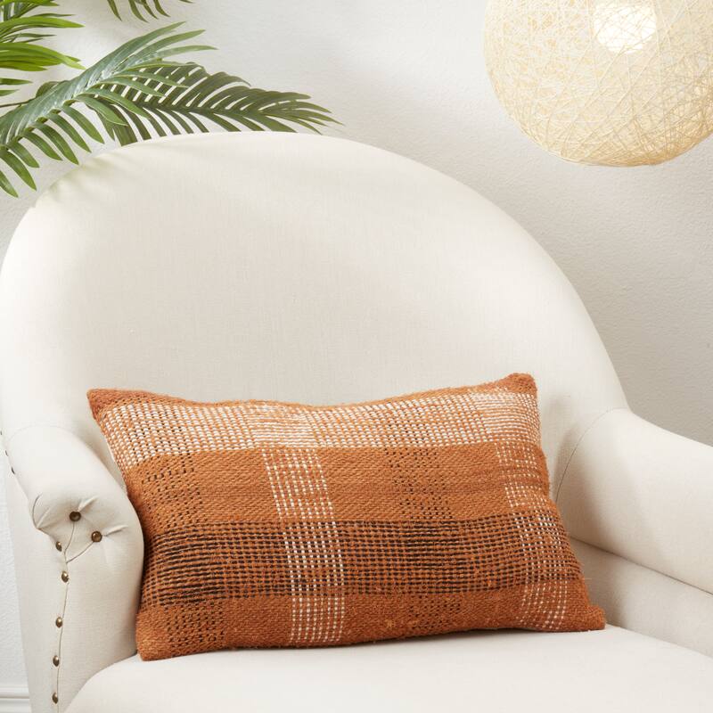 Rustic Charm Plaid Throw Pillow