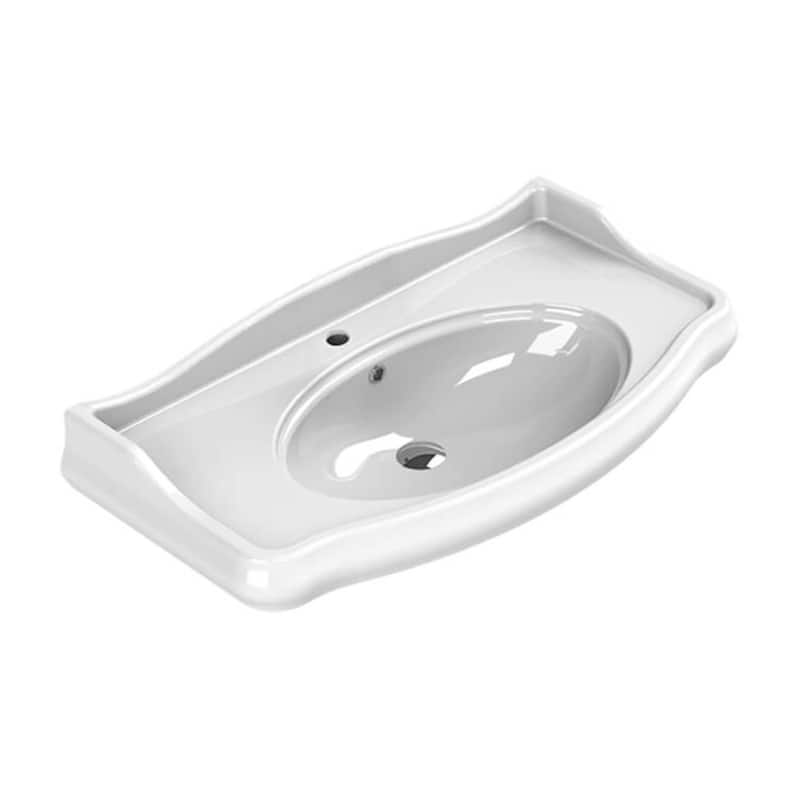 Nameeks 1837 39-3/8" Ceramic Wall Mounted Bathroom Sink with One - White