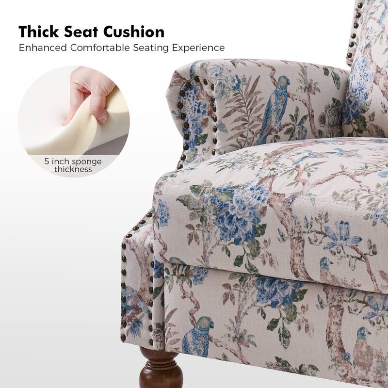 Terri Classic Cutaway Arms with Nailheads Manual Recliner for Living Room by HULALA HOME
