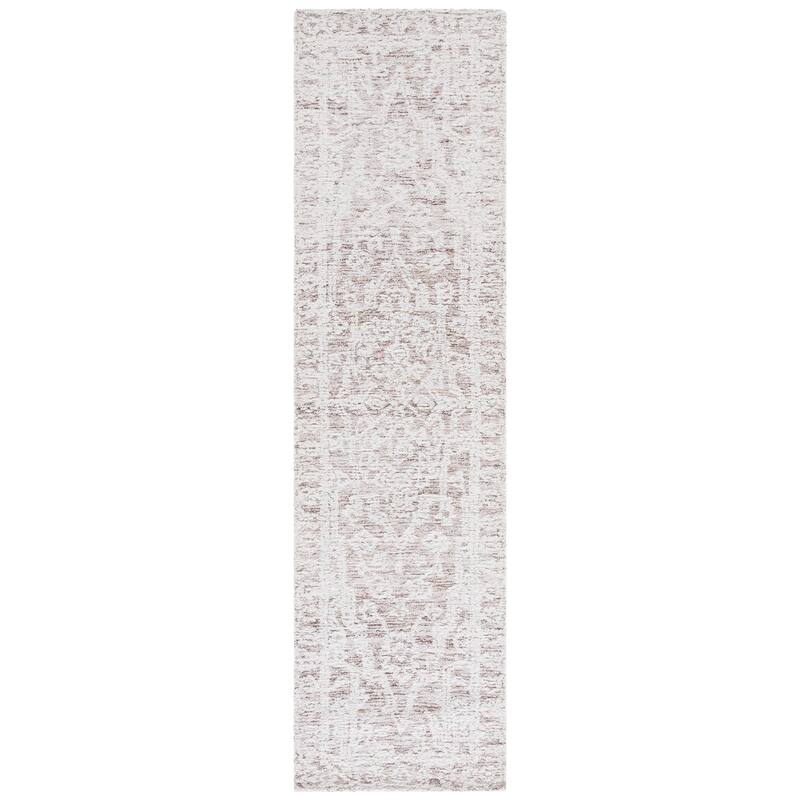SAFAVIEH Handmade Ebony Kostoula Wool Rug - Ivory/Brown - 2'3" x 9' Runner