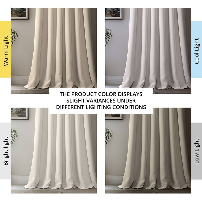 Exclusive Fabrics French Pleated Textured Faux Linen Room Darkening Curtains for Bedroom & Living Room Curtains Single Panel