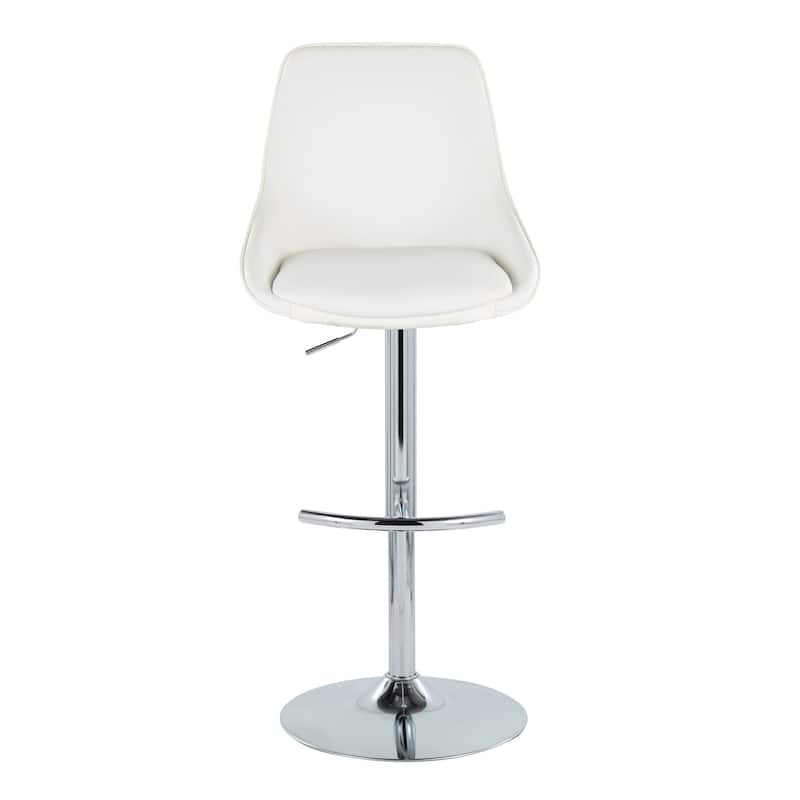 Silver Orchid Alba Adjustable Bar Stool with Rounded T Footrest (Set of 2)
