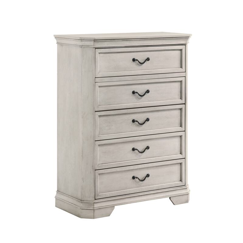 Roundhill Furniture Maderne Traditional Wood 5-Drawer Chest