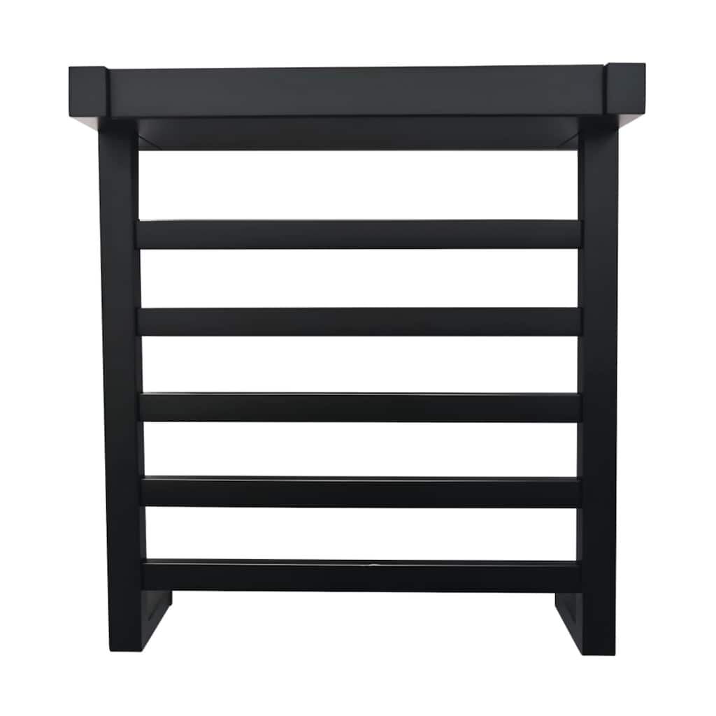 Markus Stainless Steel Wall Mount Towel Rack with Shelf in Matte Black