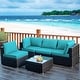 preview thumbnail 34 of 61, Costway 5PCS Patio Rattan Furniture Set Cushioned Sofa & Chair Coffee