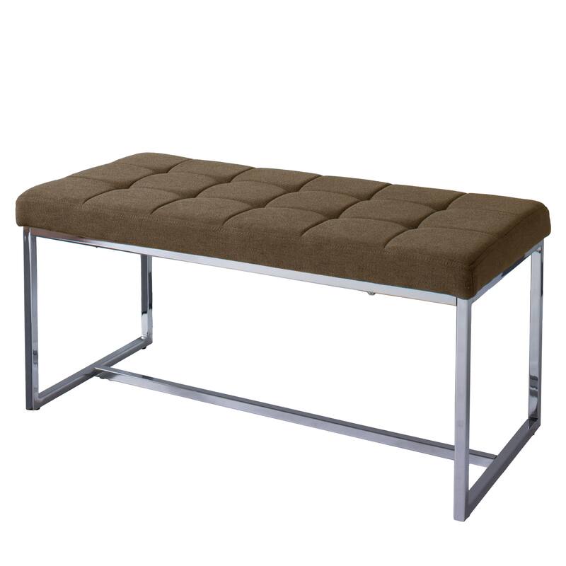 CorLiving Huntington Modern Tufted Fabric Bench - Brown