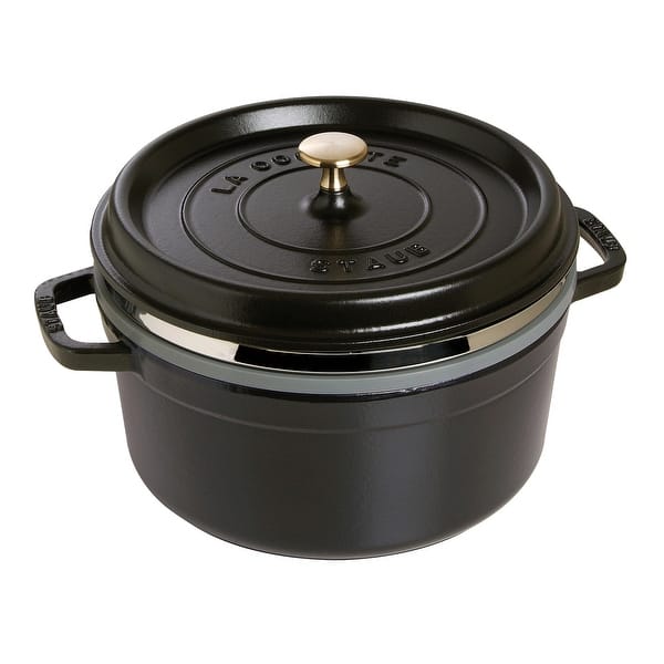Staub Cast Iron 5qt Round Cocotte with Steamer Insert Visual