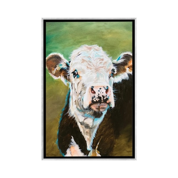 slide 2 of 9, iCanvas "Cow Portrait" by Jennifer Redstreake Framed