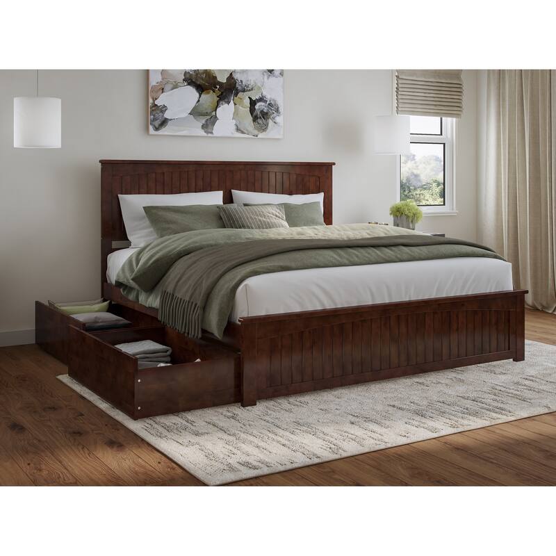 AFI Nantucket Platform Bed with Matching Footboard & Storage Drawers