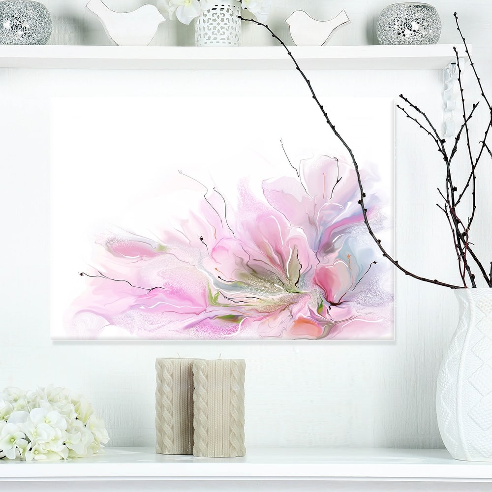 Designart - Lovely Pink Flowers - Floral Contemporary Canvas Art Print