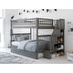preview thumbnail 15 of 18, Woodland Staircase Bunk Bed with Twin Trundle in Grey Full over Full
