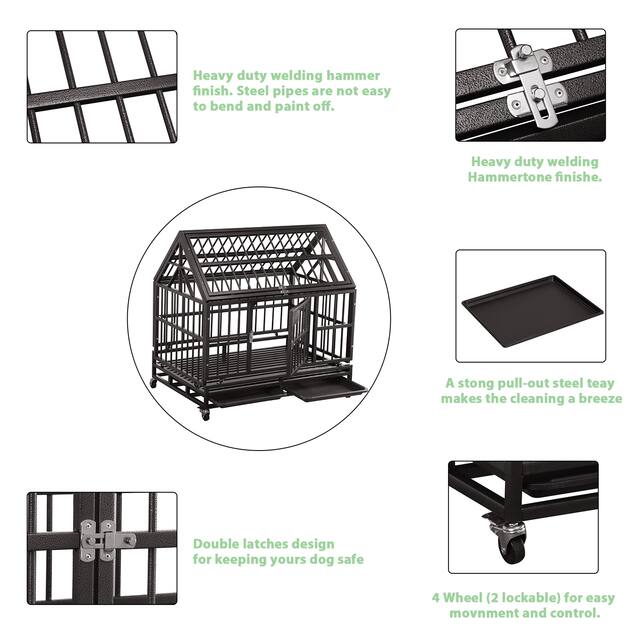 38 INCH Black Tipped Tound Tube Pet Cage