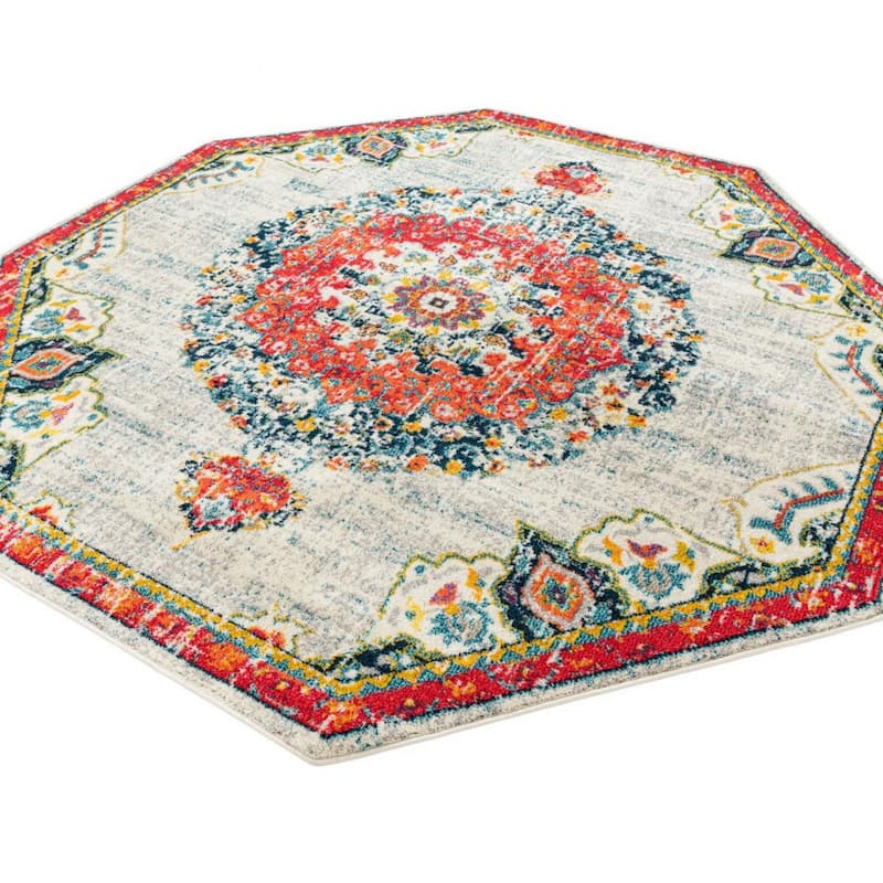 Traditional Koakburg Collection Area Rug - Ivory - 7'10"x7'10" Octagon