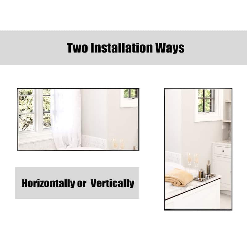 Metal Framed Rectangle Bathroom Vanity Mirror Wall Mirror
