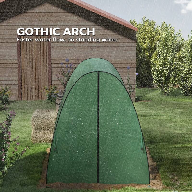 High Tunnel Garden Greenhouse with Mesh Windows and Sandbag Weight System and Zipper Access