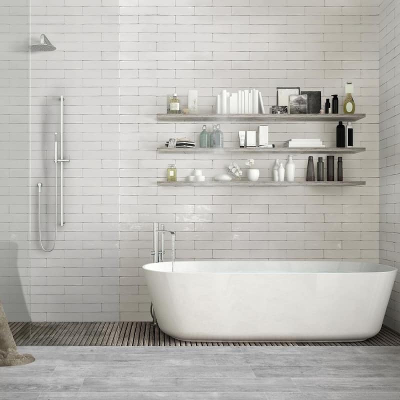 Chelsea 2x10 Polished Ceramic Subway Tile - Wall & Backsplash - 2 x 10 Sample - Gris