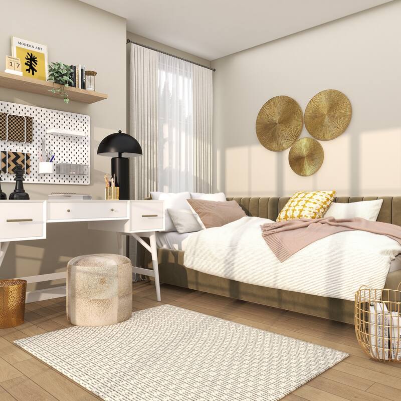 CosmoLiving by Cosmopolitan Gold, White or Black Wooden Carved Radial Plate Home Wall Decor (Set of 3)