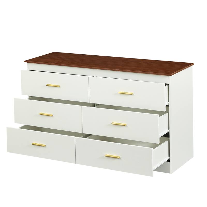 Spray-painted Solid Wood Dresser Cabinet with 5 Drawers