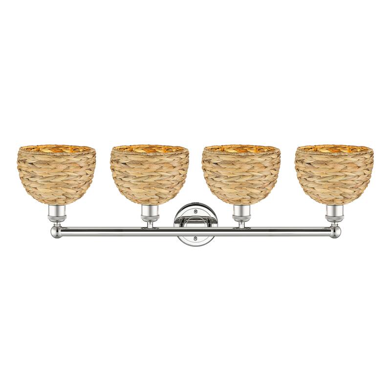 Innovations Lighting Endless Possibilities Edison - Woven Rattan - 4 Light 35" Bath Vanity Light