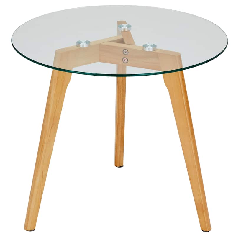 Set of Two Mixed Material Mid-Century Modern Glass Nesting Tables