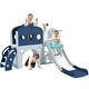 preview thumbnail 18 of 25, 7 in 1 Toddler Slide Set, Freestanding Spaceship Set with Slide, Kids Slide Playset Structure, Arch Tunnel and Basketball Hoop