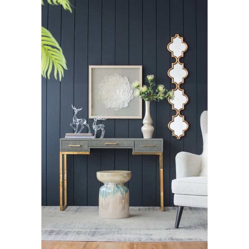Gold Narrow Four Tiered Wall Mirror
