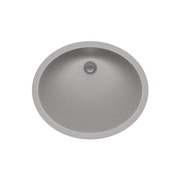 slide 2 of 6, Lexicon Platinum V210 Quartz Composite Oval Vanity Sink - Galaxy Concrete Concrete