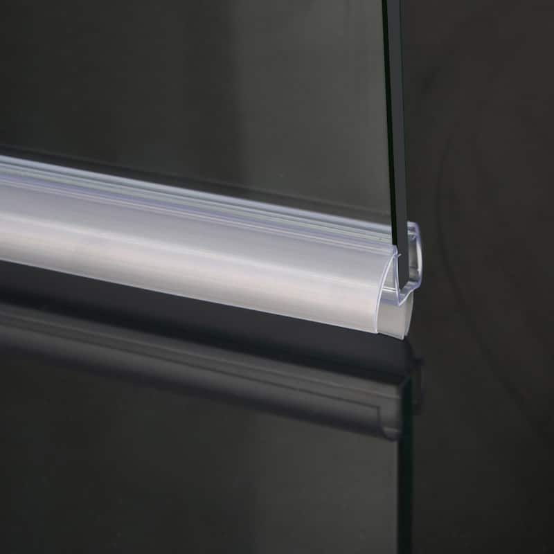 Elegant Shower Door Bottom Seal Sweep Wipe Drip Rail Plastic Strip for 3/8" Glass Shower Door - 3/8" x 28"