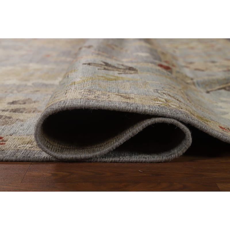Hand Knotted Oriental 100% Wool Carpet Transitional All-Over Greys & Charcoal Oushak Area Rug - 10' 5'' X 8' 3''