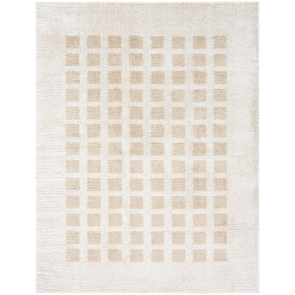 Livabliss Fossay Shag Modern & Contemporary Checkered Washable Area Rug