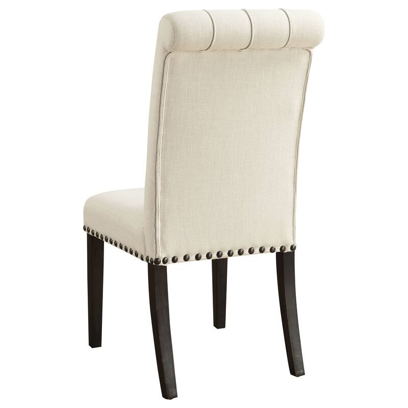 2pc Set Luxurious Feel Button-Tufted High Back Elegant Rolled Top Velvet Fabric Upholstered Nailhead Trim Tapered Legs