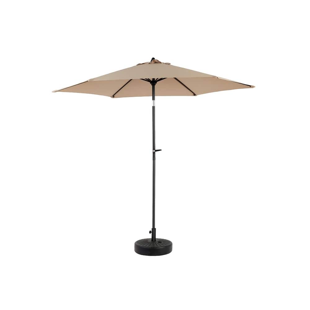 9FT Outdoor Patio Umbrella Outdoor Table Umbrella with Push Button Tilt and Crank, Market Umbrella (Base Not Included)