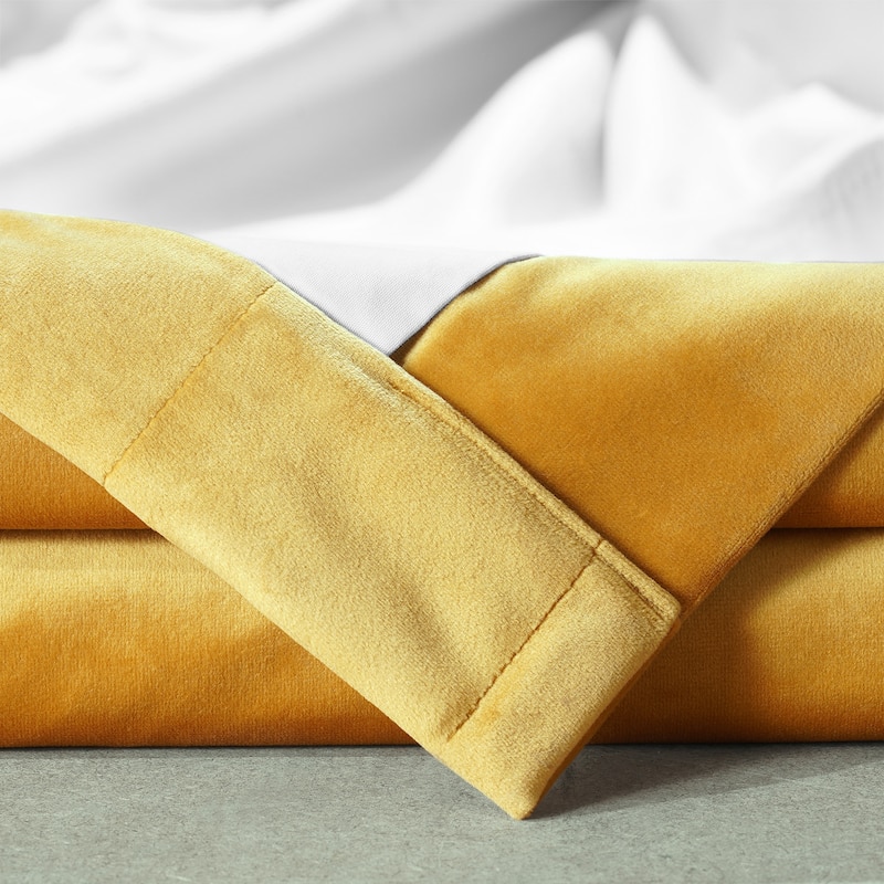 Exclusive Fabrics Signature Plush Velvet Hotel Blackout Curtains (1 Panel) - Luxury Soft Drapery for Light Control & Elegance